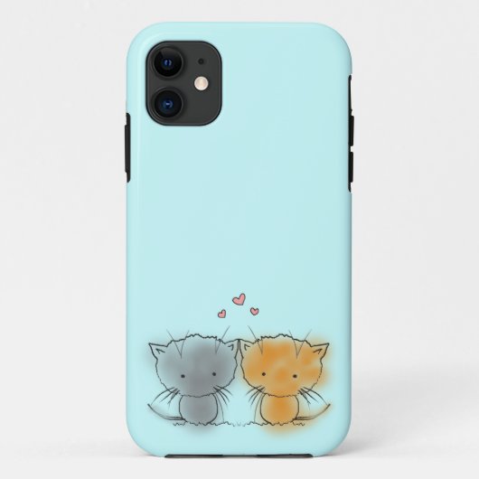 オレンジとグレーのかわいい子猫のイラスト Case-Mate iPhoneケース (裏面)