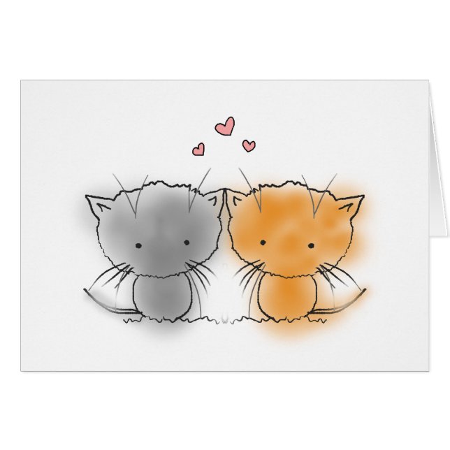 オレンジとグレーのかわいい子猫 (正面横)