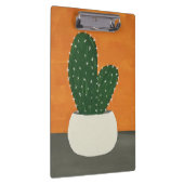 オレンジとグレーのアクリル鉢植えサボテン クリップボード (右)