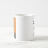 オレンジとグレーのアクリル鉢植えサボテン コーヒーマグカップ (中央)