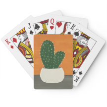 オレンジとグレーのアクリル鉢植えサボテン