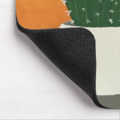 オレンジとグレーのアクリル鉢植えサボテン マウスパッド (コーナー)