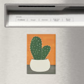 オレンジとグレーのアクリル鉢植えサボテン マグネット (インサイチュ (食洗機))