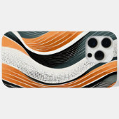 オレンジとグレーのカーブと質感 Case-Mate iPhoneケース (裏面 (横))