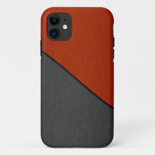 オレンジとグレーのステンレス鋼メタル iPhone 11 ケース