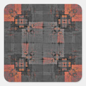 オレンジとグレーの十字路のシール スクエアシール (正面)