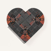 オレンジとグレーの十字路ハート型ノートブック ノートブック (正面)