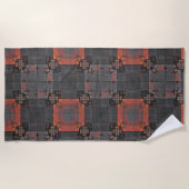 オレンジとグレーの十字路ビーチタオル ビーチタオル (正面)