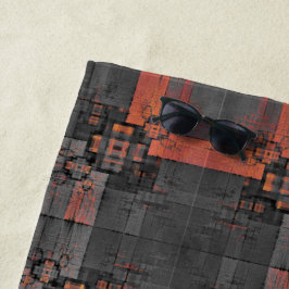 オレンジとグレーの十字路ビーチタオル ビーチタオル