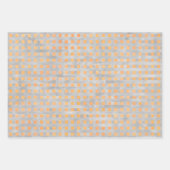 オレンジとグレーの幾何学的な折り返し紙シート ラッピングペーパーシート (正面3)