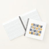 オレンジとグレーの抽象芸術スパイラルノートブック ノートブック (内部)