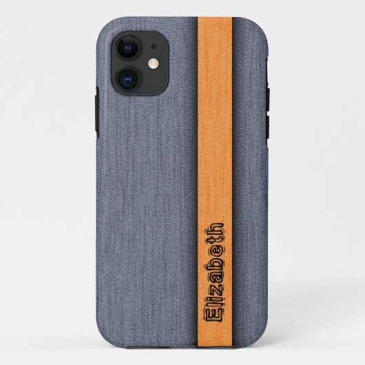 オレンジとグレーの素晴らしい木目 Case-Mate iPhoneケース (裏面)