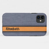 オレンジとグレーの素晴らしい木目 Case-Mate iPhoneケース (裏面(横))