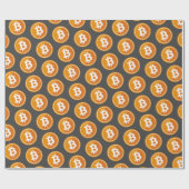 オレンジとグレーのBitcoinアイコン ラッピングペーパー (フラット)