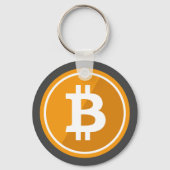 オレンジとグレーのBitcoinアイコン – cryptocurrency キーホルダー (正面)