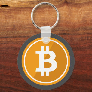 オレンジとグレーのBitcoinアイコン – cryptocurrency キーホルダー