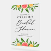 オレンジとグレープフルーツのウェディングシャワー歓迎 アクリルサイン (傾斜)