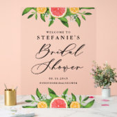 オレンジとグレープフルーツのウェディングシャワー歓迎 アクリルサイン (ウェディング)