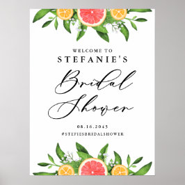 オレンジとグレープフルーツのウェディングシャワー歓迎 ポスター
