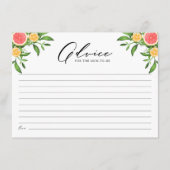 オレンジとグレープフルーツの新しい母のためのアドバイス アドバイスカード (正面)