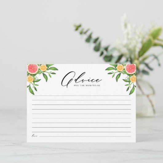 オレンジとグレープフルーツの新しい母のためのアドバイス アドバイスカード (スタンド正面)