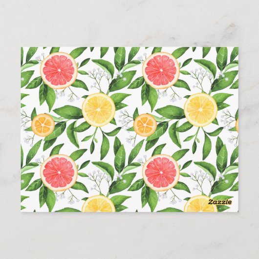 オレンジとグレープフルーツベビー予測ゲームカード ポストカード (裏面)