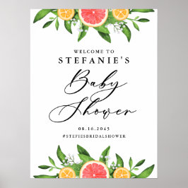 オレンジとグレープフルーツ夏の赤ちゃんシャワー ポスター