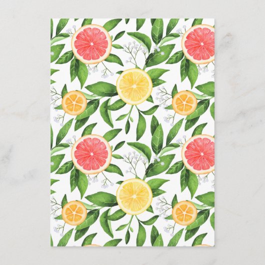 オレンジとグレープフルーツ エンクロージャーカード (裏面)