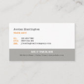 オレンジとグレーミニマル 名刺 (正面)