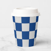 オレンジとグレー市松模様にの紙カップ 紙コップ (裏面)