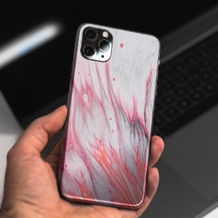 オレンジとグレー絵を描の抽象芸術のケース。カルシウム iPhone 11 ケース