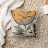 オレンジとグレー芸術的の抽象芸術水色 クッション (ブランケット)