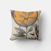 オレンジとグレー芸術的の抽象芸術水色 クッション (正面)