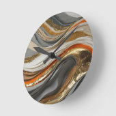 オレンジとグレー鮮やかの色調を使用した壁時計 ラウンド壁時計 (傾斜)