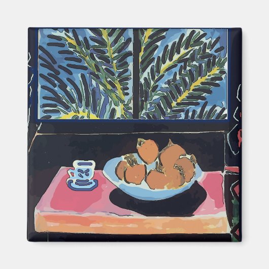 オレンジとコーヒーとカフェ マグネット (正面)