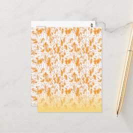 オレンジとゴルを鮮やか特徴とする織物パターン ポストカード