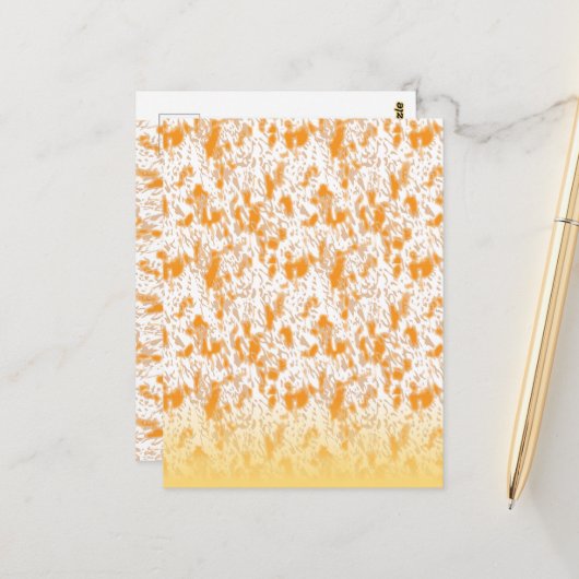 オレンジとゴルを鮮やか特徴とする織物パターン ポストカード (正面/裏面インサイチュ)