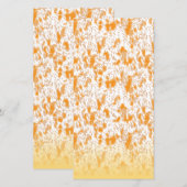 オレンジとゴルを鮮やか特徴とする織物パターン 案内状 (正面/裏面)