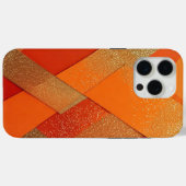 オレンジとゴールドのグリッター幾何学抽象画 Case-Mate iPhoneケース (裏面 (横))