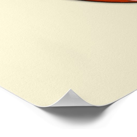 オレンジとサビ渦巻形のの金魚 ポスター (角)