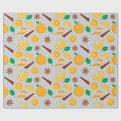 オレンジとシナモンスティック居心地の良い秋シームレス ラッピングペーパー (フラット)