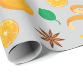 オレンジとシナモンスティック居心地の良い秋シームレス ラッピングペーパー (ロールコーナー)