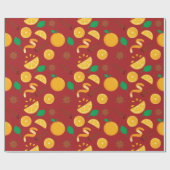 オレンジとシナモン秋の感謝祭 ラッピングペーパー (フラット)