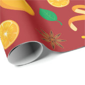 オレンジとシナモン秋の感謝祭 ラッピングペーパー (ロールコーナー)