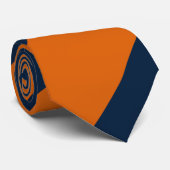 オレンジとシャイブルーブロードレジメンタルストライプ ネクタイ (ロール)