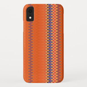 オレンジとジグザグ iPhone XRケース