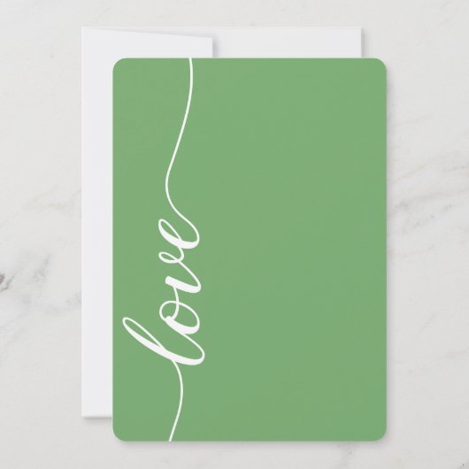 オレンジとセージグリーンの色がテーマの、こじんまりとしたウエディング・レセプション 招待状 (裏面)