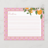 オレンジとタイルのレシピカード |キッチンデコール (裏面)