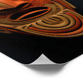 オレンジとターコイズブルーのアフリカのマスク ポスター (角)