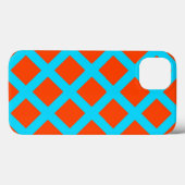 オレンジとターコイズブルーの四角柄 Case-Mate iPhoneケース (裏面 (横))